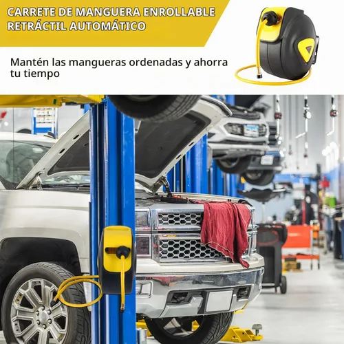 Vista 9 de 8MILELAKE Carrete de manguera de aire retráctil de rebobinado automático para montaje en pared, herramienta para compresor de aire, 33 pies x 5/16