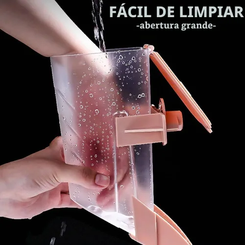 Vista 7 de Oncpcare Dispensador Automático de Alimentos para Conejos de 1L, Cuencos de Alimentos y Agua para Conejos, Comedero Pequeño para Mascotas con Tapa