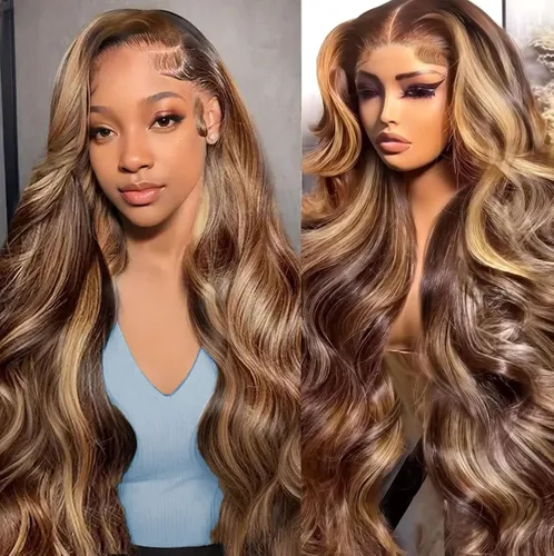Vista 7 de Peluca de cabello humano ondulado con encaje frontal HD de 13 x 6 pulgadas, densidad del 200 %, predepilada, color marrón chocolate, peluca