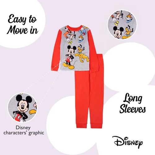 Vista 3 de Disney Unisex Kids' 2-piece Snug-fit Cotton Holiday Matching Pajamas Mejores Compañeros