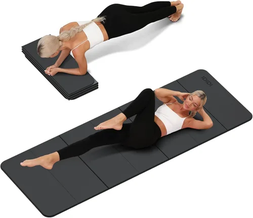 Vista 8 de Foldable Yoga Mat Extra Thick 0.32 Inches(8mm) SGS-certified, odorless POE. Non-slip surface & no curling edges. Great for yoga, Pilates & home