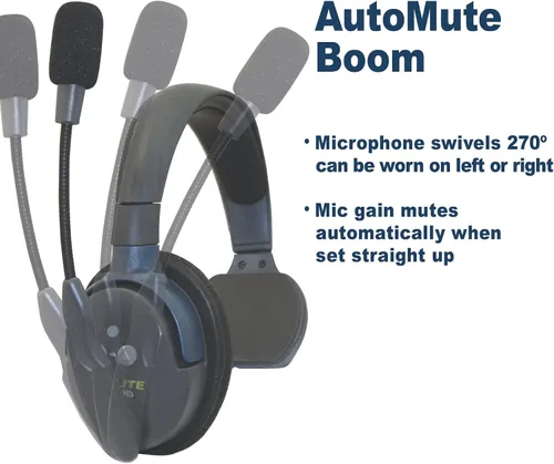 Vista 3 de Eartec UL2SD Ultralite-HD 2-Persona Full Duplex Wireless Intercom Headset Sistema de Comunicación, Auriculares de Oído Individual y Dual, Alcance