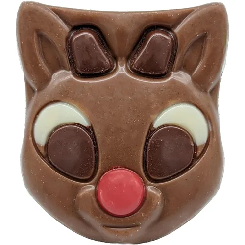 Vista 3 de Fruidles Dulces navideños de chocolate Rudolph, doble crujiente, rellenos de bolsas de fiesta de chocolate con leche, envueltos individualmente