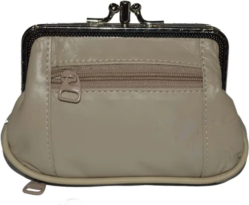 Vista 11 de Leatherboss - Cartera de piel auténtica con doble marco y bolsillo con cremallera