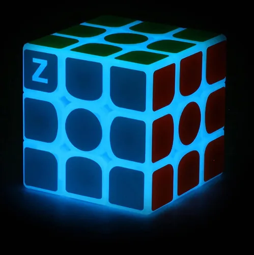 Vista 6 de AMAZA Cubo de velocidad fluorescente 3x3, 3x3x3, que brilla en la oscuridad, cubo de velocidad luminoso de 3 por 3, juguete rompecabezas de cerebro
