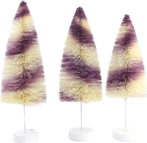 Vista 3 de Bethany Lowe Purple Stripes Delights - Juego de 3 cepillos para botellas