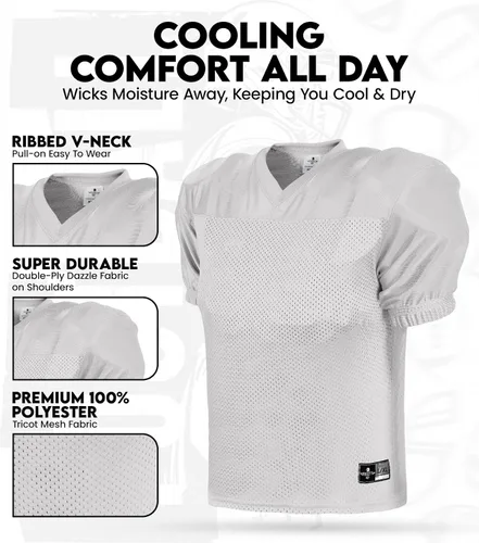 Vista 2 de Exxact Sports Camiseta de práctica de fútbol para hombre, estilo profesional, ligera y transpirable, de malla, para hombre