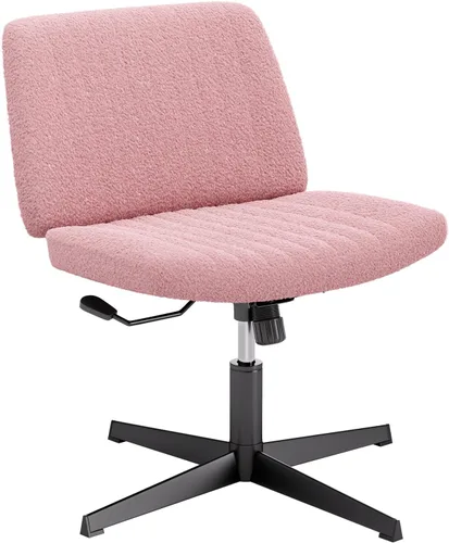 Vista 12 de PayLessHere Silla cruzada con ruedas Rosa Silla de escritorio sin brazos