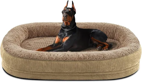 Vista 9 de JOEJOY Cama ortopédica para perros medianos, cama para mascotas de espuma viscoelástica con laterales de refuerzo, forro impermeable, funda