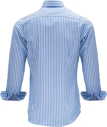 Vista 2 de Riniko Kim Camisa de manga larga Oxford de corte entallado para hombre, 100% algodón