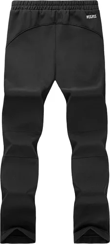 Vista 4 de WULFUL Pantalones de esquí de nieve impermeables para niños y niñas al aire libre de forro polar para senderismo, pantalones de snowboard aislados