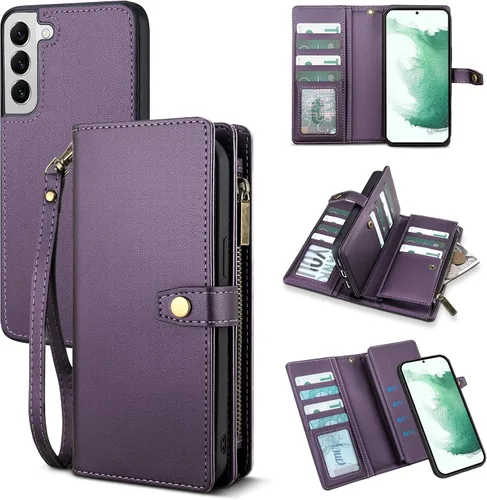 Vista 15 de TwoHead - Funda tipo cartera para Samsung Galaxy S22, 11 tarjeteros, color negro Sueño Negro
