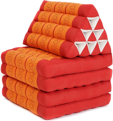 Vista 2 de Leewadee Cómodo colchón japonés de suelo, cama tailandesa con cojín triangular, colchón futón, tapete de masaje tailandés extra largo, 89 x 20 Sf02