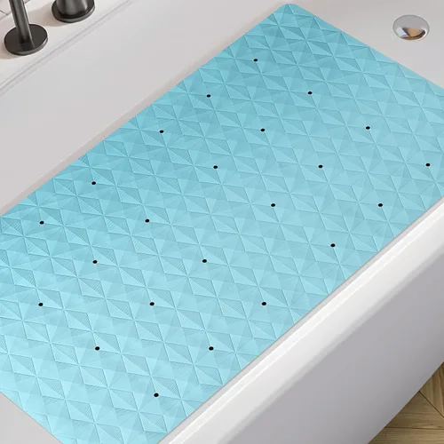 Vista 9 de WRISIN Tapete antideslizante para bañera y ducha, tapete de goma natural con 241 ventosas, tapete de seguridad suave para baño, patrón único