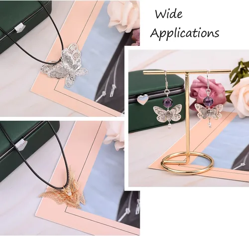 Vista 3 de Craftdady Colgantes colgantes de metal con dijes de mariposa Oro claro + platino