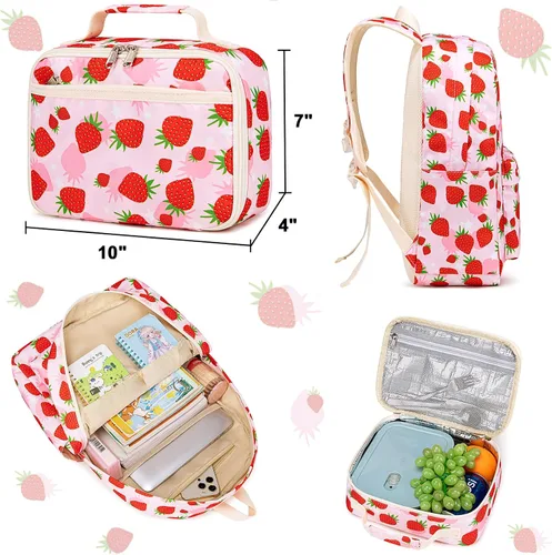 Vista 46 de CAMTOP - Conjunto de mochila y lonchera con estampados divertidos para niños de preescolar y primaria), Y0058-2