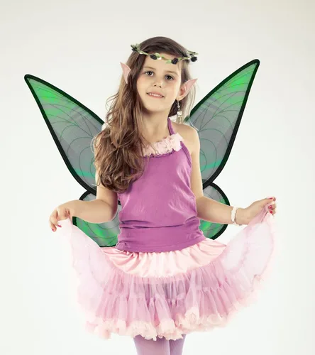 Vista 4 de HAIONA Alas de hadas para mujeres y niñas, alas brillantes y transparentes para Halloween, disfraz de cosplay, alas de mariposa, alas de ángel