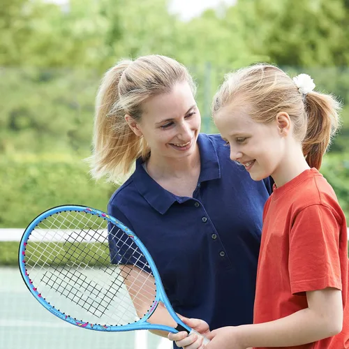 Vista 6 de Raqueta de tenis para niños y jóvenes, raqueta de tenis juvenil de 19/21/23/25 pulgadas con cubierta, adecuada para principiantes niños y niñas de 3