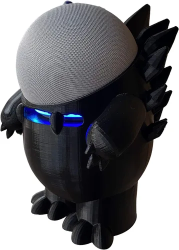 Vista 3 de Splin Soporte de mesa compatible con Amazon Alexa Smart Speaker Echo Dot (4ª y 5ª generación) y Apple HomePod Mini, estilo Echosaurus (negro)