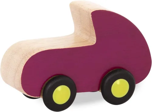 Vista 8 de B. toys Juego de autos de juguete de madera con 6 vehículos coloridos para niños y niños pequeños - Camiones duraderos - Fácil - Juguetes para niños