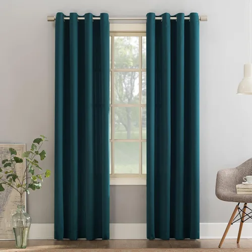 Vista 19 de Sun Zero Barrow - Juego de 2 paneles de cortinas con ojales, ahorro de energía, gris acero, 54 pulgadas de ancho x 63 pulgadas de largo (2 paneles)