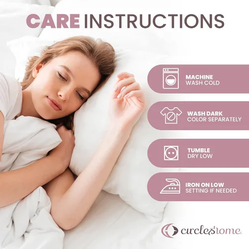 Vista 8 de CirclesHome Protectores de almohada Queen con cremallera, paquete de 4 fundas de almohada 100% algodón transpirables, protegen las almohadas de la 1