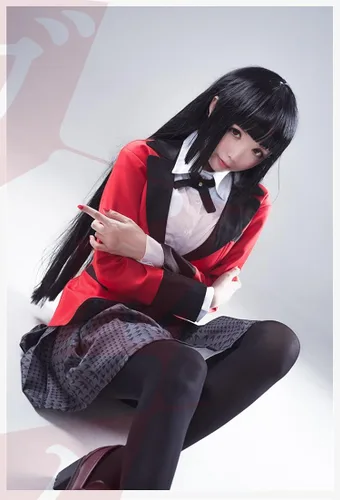 Vista 5 de Nuoqi Yumeko Jabami Compulsivo Gambler Anime Cosplay Disfraz Escuela Uniforme Conjunto Completo
