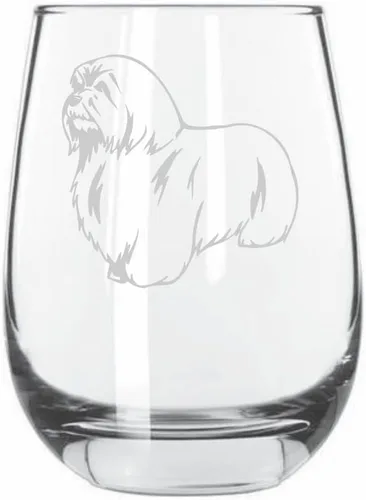 Vista 233 de Shar Pei (chino) - Vaso de vino sin tallo grabado para perro, 15.25 onzas