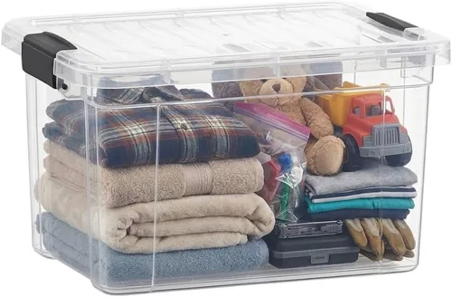 Vista 16 de Superio Mini contenedor de almacenamiento de plástico para crayón, suministros de arte y estuche de costura, organizador pequeño apilable