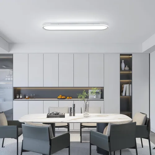 Vista 7 de Lámpara de techo LED de metal de 37.4", delgada, iluminada por los bordes - lámparas lineales de espectro completo de 55W, 6500K, lámpara de techo