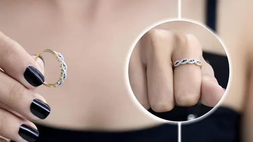 Vista 3 de Dazzlingrock Collection Anillo de aniversario apilable redondo de zafiro azul y diamante blanco para mujer en oro