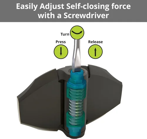 Vista 6 de D&D Technologies TCHD2S3BTS TruClose - Bisagras de puerta resistentes, para puertas de madera o vinilo de cierre automático de hasta 154 libras, sin