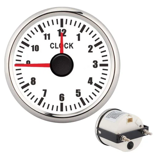 Vista 8 de Medidor de reloj de 2 pulgadas universal 012 medidor de hora Reloj Panel de instrumentos Medidores Pantalla de retroiluminación roja 12V/24V