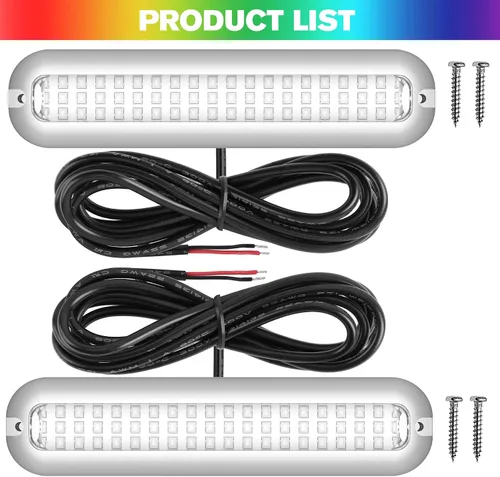 Vista 8 de HUSUKU SOOP3 PRO 2000LM 60LED - Lámpara impermeable para embarcación, luz ultraclara, elevada intensidad, Azul
