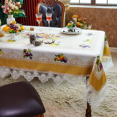 Vista 9 de SUTAVIA Mantel de Mesa Bordado con Encaje, Cubierta de Mesa Rectangular Estilo Granja, Mantel de Macramé Clásico Oblongo con Decoración Floral