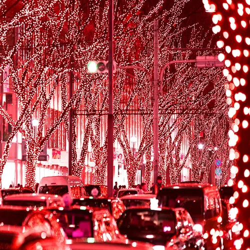 Vista 7 de Guirnalda de luces solares para exteriores, impermeables, 33 pies, 100 luces LED solares, 8 modos, luces solares de Navidad para patio, árbol