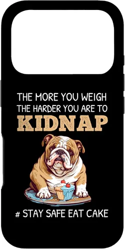 Vista 30 de English Bulldog Dog Lover Funny Quote Stay Safe Eat Cake Case for iPhone 17