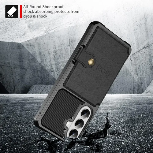 Vista 17 de Funda para Samsung Galaxy S21 Ultra con tarjetero, compatible con soporte magnético para automóvil, resistente a los golpes, resistente, suave, TPU