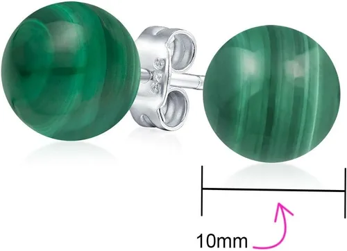 Vista 13 de Aretes grandes de plata de ley 925 con piedras preciosas naturales de 0.394 pulgadas para mujeres y adolescentes, variedad de piedras de nacimiento