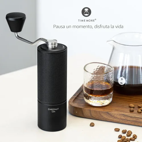 Vista 6 de Timmore Castaño C2S - Molinillo de café manual de 25 g con rebaba cónica de acero inoxidable CNC, ajuste interno ajustable, posicionamiento de doble