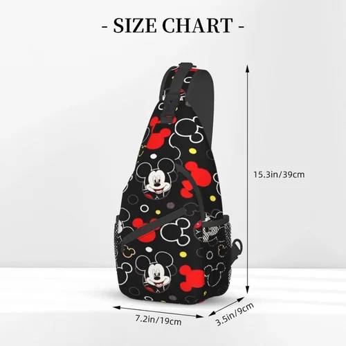 Vista 2 de Bolsos cruzados de ratón lindo de dibujos animados, bolso de hombro unisex de 15.3 pulgadas, riñonera, bolso de mensajero, regalo