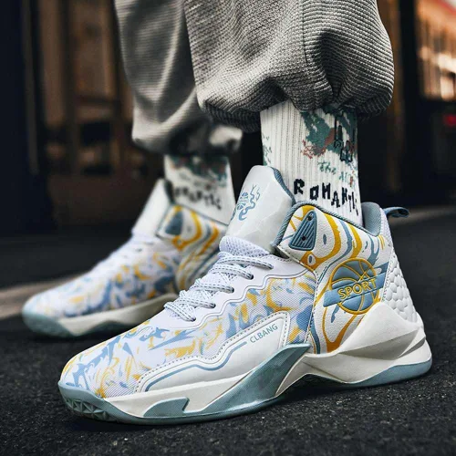 Vista 4 de NCNDB Zapatos de baloncesto unisex antideslizantes para correr, zapatos deportivos de baloncesto profesionales, zapatos de moda para hombres