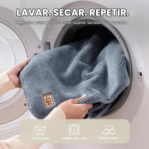 Vista 7 de UGG Whitecap Queen - Manta de forro polar de felpa, 90 x 90 pulgadas, color Se adapta a camas de tamaño Queen y Matrimonial, suave forro polar