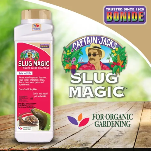 Vista 6 de Bonide Captain Jack's Slug Magic Granules, 24 oz Caracol & Slug Killer, para jardinería orgánica, fórmula segura para mascotas