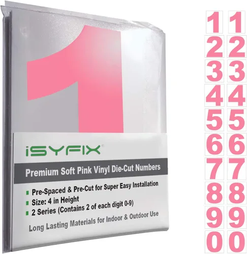 Vista 115 de iSYFIX Calcomanías de Números de Vinilo Verde Manzana – 1.5 Pulgadas Autoadhesivas (2 Juegos) – Calcomanía Premium Troquelada y Pre-espaciada