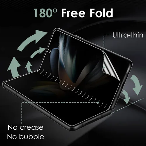 Vista 5 de YWXTW Protector de pantalla de privacidad 3 en 1 para Samsung Galaxy Z Fold 4 y protector de lente de cámara, 1 exterior + 1 protector de pantalla