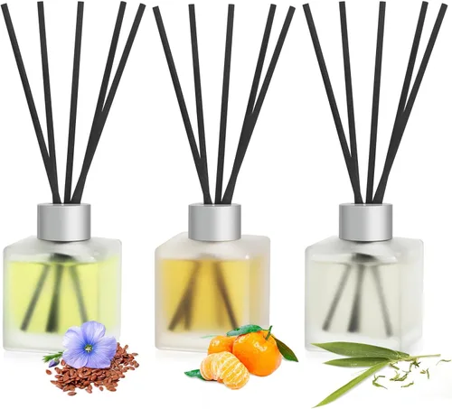 Vista 15 de Difusor de junco, aceite esencial de bambú y té blanco con varillas difusoras para decoración de habitación, 3.4 onzas líquidas (3.4 fl oz) de larga