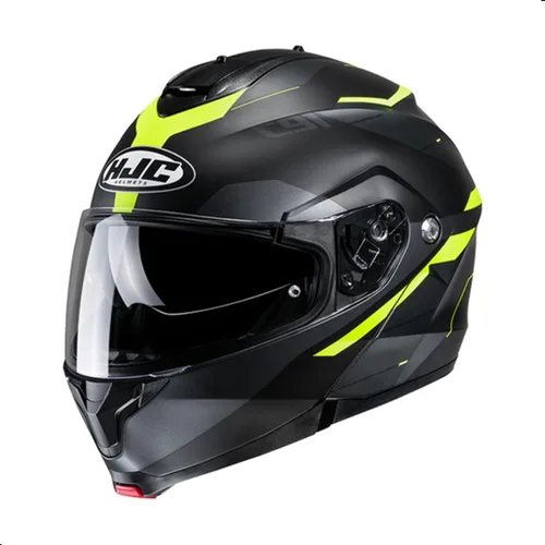 Vista 5 de Casco modular para motocicleta HJC C91 Karan con visor HJ-17 Pinlock, aprobado por DOT (MC1SF, X-Small)
