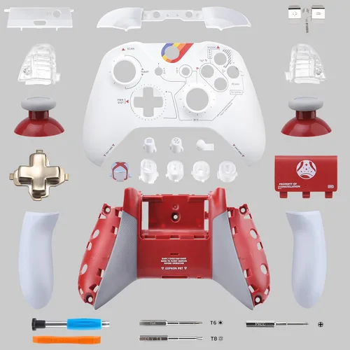 Vista 6 de VANPARK Juego de carcasa de repuesto, cubierta frontal de la carcasa trasera solo compatible con controlador Xbox One SX (modelo 1708)