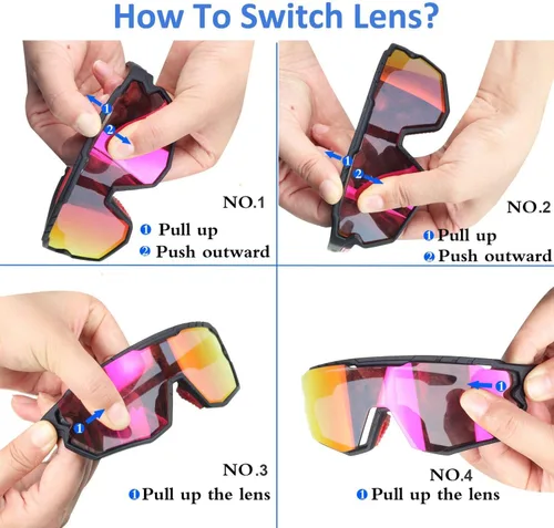 Vista 6 de Gafas polarizadas para niños y jóvenes, gafas de sol de béisbol para adultos, hombres y mujeres, gafas de ciclismo con 3 lentes, pesca, esquí, golf
